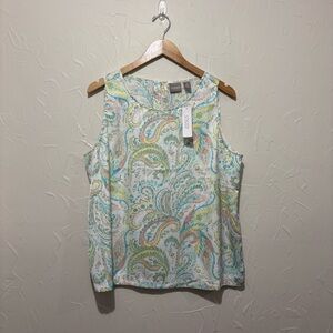 NWT Chico’s pastel paisley print sleeveless top (size 2 [large/12])